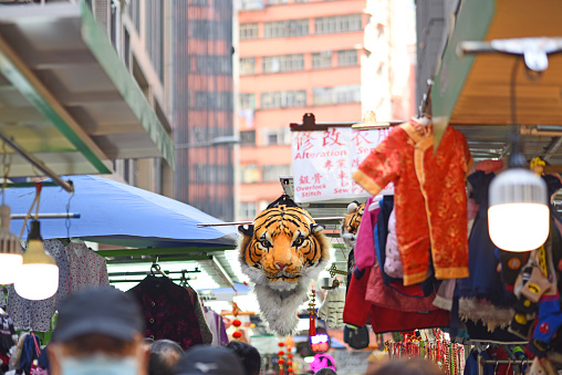 Chinese Lunar New Year market, at Wanchai, Hong Kong