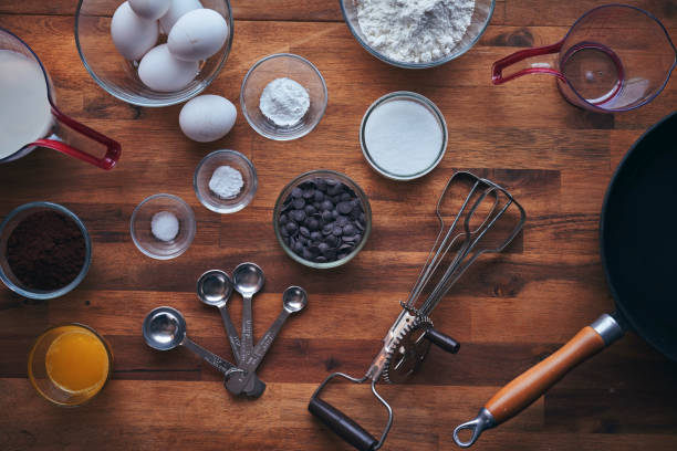 istock Preparing Chocolate Pancakes with Blueberries 1301196772