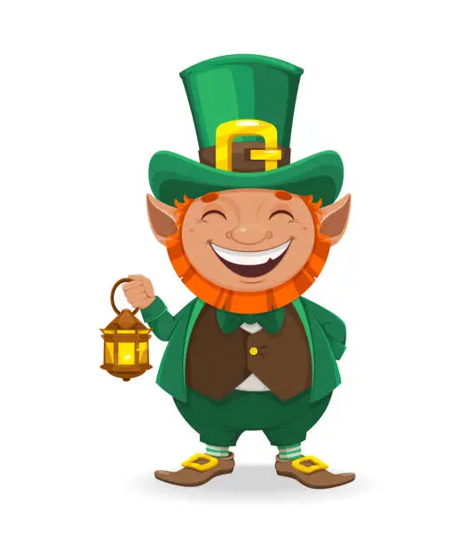 Vector illustration of St Patrick's day. Leprechaun cartoon character