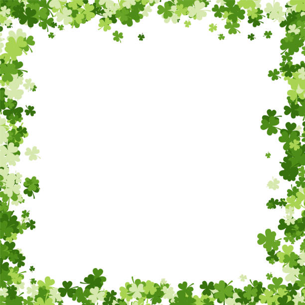 illustrazioni stock, clip art, cartoni animati e icone di tendenza di sfondo del giorno di san patrizio fatto di trifoglio - irish culture st patricks day backgrounds nobody