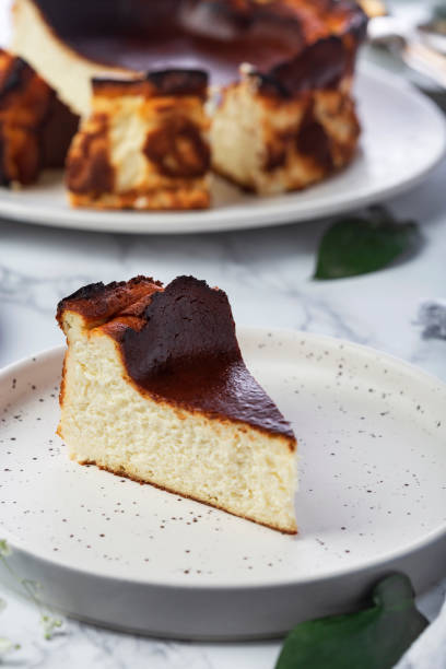 istock Homemade San Sebastian Basque Cheesecake with cream cheese 1301199694