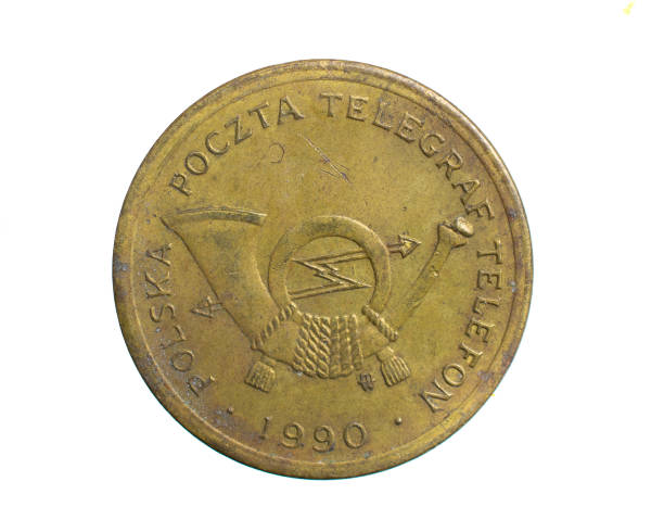 istock Polish telephone token on a white isolated background 1301199801