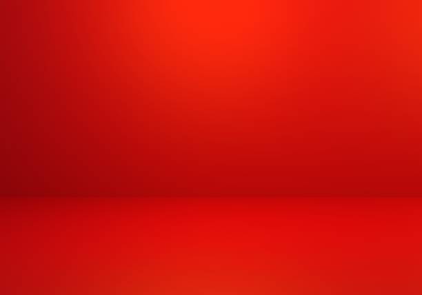 istock 3d rendering of empty red abstract minimal concept background. Scene for advertising, cosmetic ads, showcase, presentation, website, banner, cream, fashion, new year. Illustration. Product display 1301208119