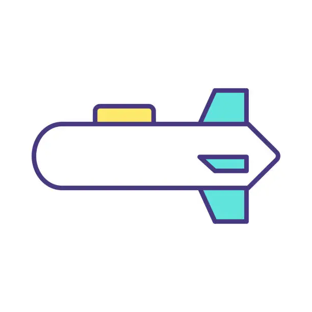 Vector illustration of Torpedo RGB color icon