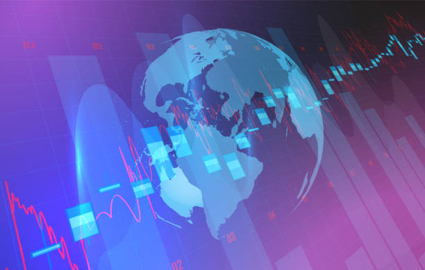 istock High detailed charts of growing markets with a globe, vector illustration 1301213744