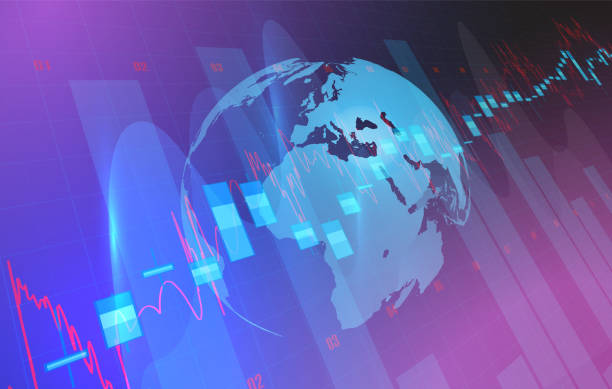 istock High detailed charts of growing markets with a globe, vector illustration 1301213927