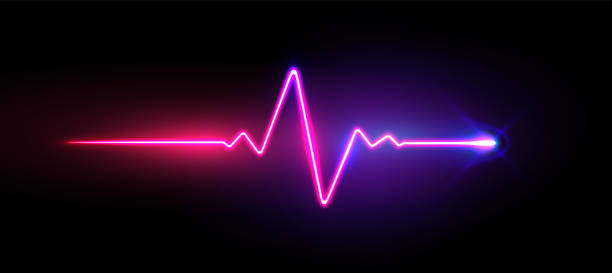 istock Realistic neon/laser heartrate sign with glows, vector illustration 1301216452