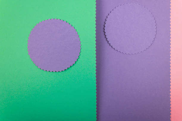 Abstract colored paper geometric composition. Minimal geometric shapes background.