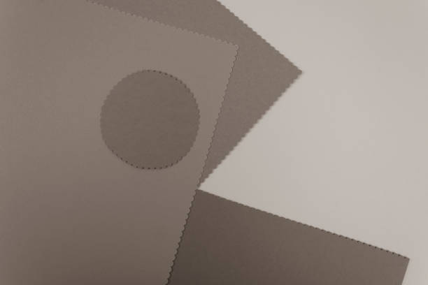 Abstract beige paper geometric composition. Minimal geometric shapes background.