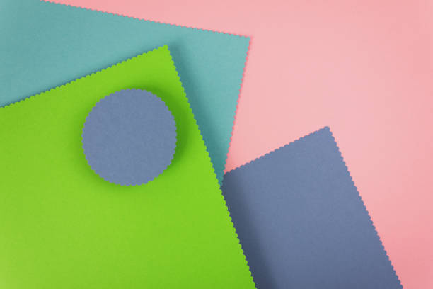 istock Abstract colored paper geometric composition. Minimal geometric shapes background. 1301217873