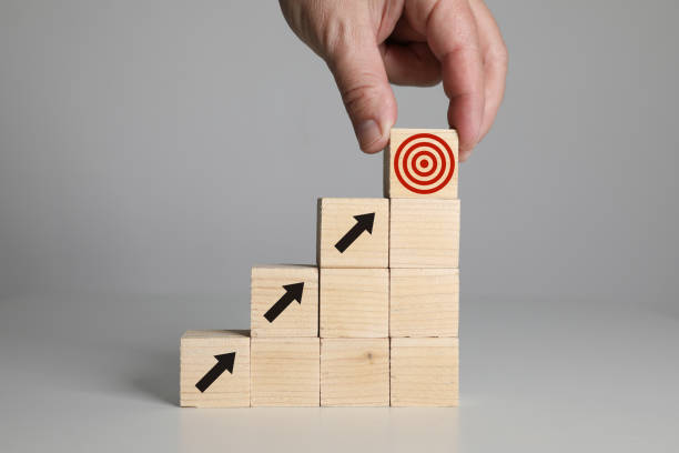 istock Ladder of success target growth chart leadership future 1301218457