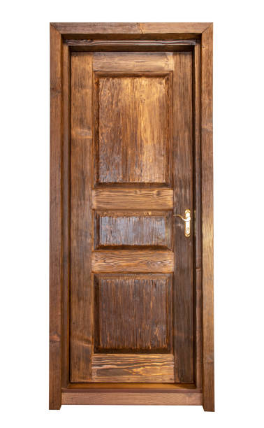 istock Brown wooden door. 1301218648