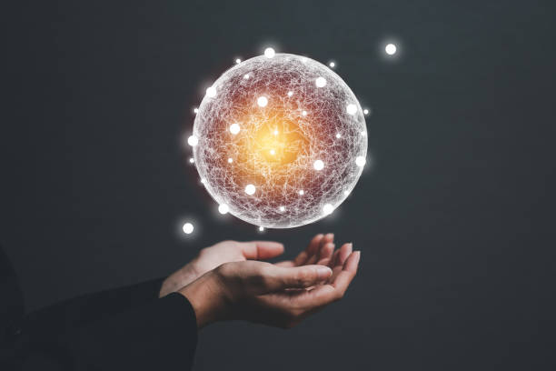 istock Woman hands holding global network connections and technology innovative in science and Vr communication concept. 1301220202