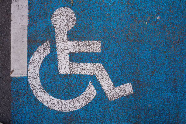 Floor signage reserved for the disabled