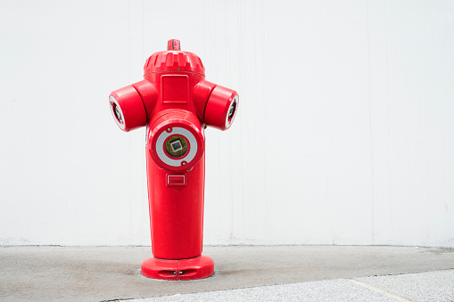 Red fire hydrant isolated white background