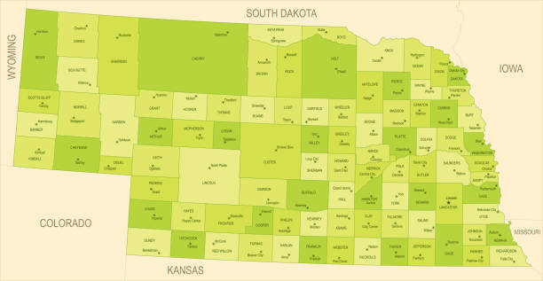 210+ Nebraska Counties Map Stock Illustrations, Royalty-Free Vector ...