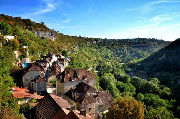 Rocamadour, one of the most beautiful village in France, the main street, below the sanctuary