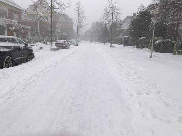 istock Snowy street view of Enschede (The Netherlands) 1301228220