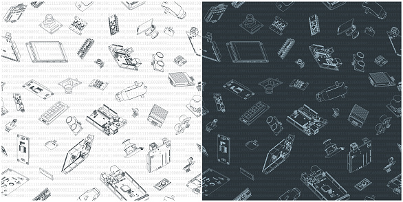 Hardware Pattern Opensource Hardware And Software Hardware Seamless Pattern Drawings ...