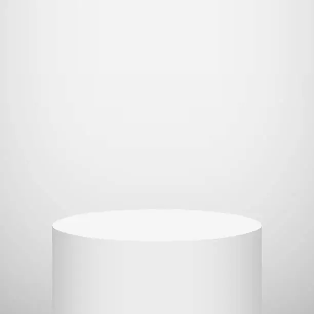 Vector illustration of Empty podium pedestal realistic stage