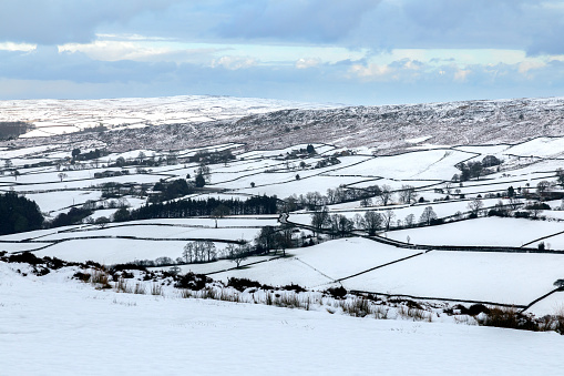 Winter snow on the North York Moors in North Yorkshire in the United Kingdom.