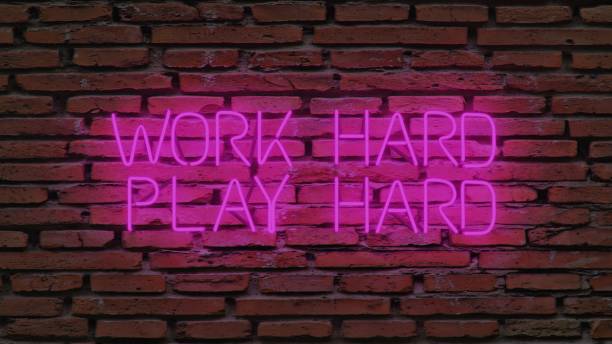 istock Work Hard, Play Hard in pink Neon 1301245711