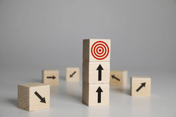 istock Ladder of success target growth chart leadership future 1301247987