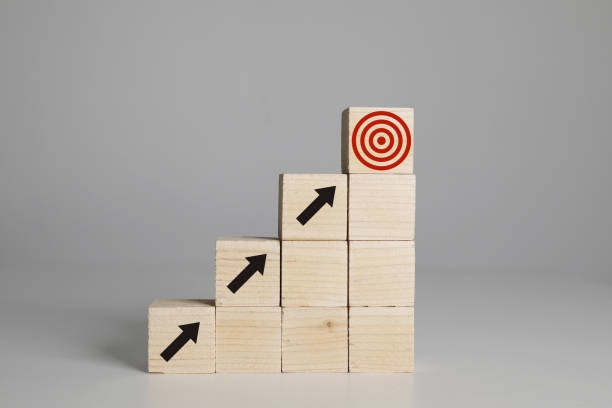 istock Ladder of success target growth chart leadership future 1301248106