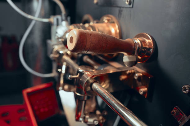 istock Various parts of a coffee roasting machine. Close up view. 1301248730