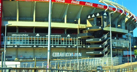 Buenos Aires, Argentina - April 02, 2019. The River Plate Stadium (El Monumental) located in Nuñez  district.