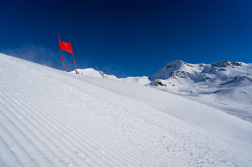 empty ski racing course