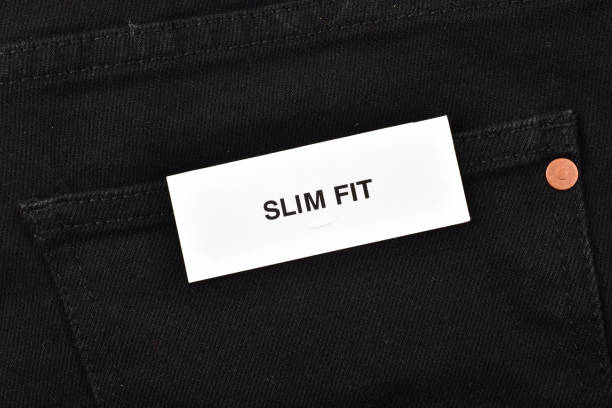 istock Slim fit jeans, Slim fit tag on jeans back pocket 1301254891