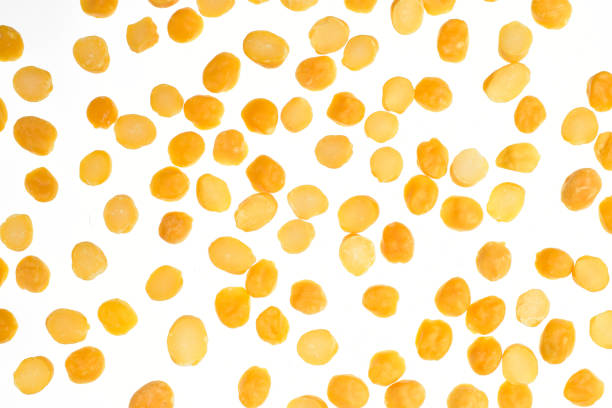 istock Yellow lentil isolated on white background with clipping path, raw Chana dahl 1301254922