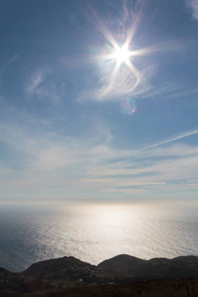 istock High angle view of ocean and sky on sunny day 1301259875