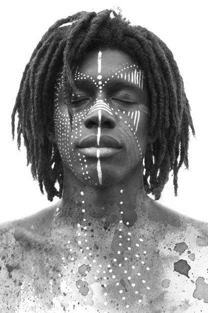 istock A young man's black and white paintography portrait 1301261390