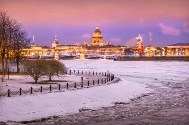 Photo of Isaac's Cathedral, Palace Bridge, Rostral Column on the Strelka in St. Petersburg