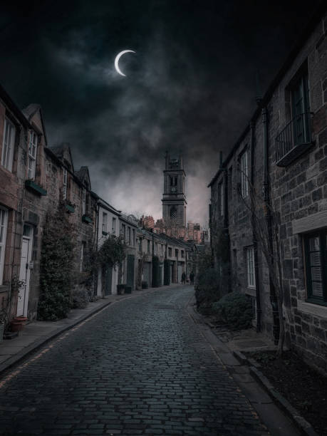 This creative photo was taken partly in Edinburgh, I added a sky and a dark vibe.  This photo was taken in the winter before the coronavirus