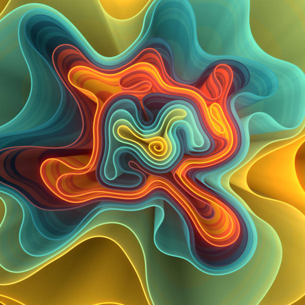 Abstract multicolored maze. Geometric art background. Design element. 3d rendering digital illustration