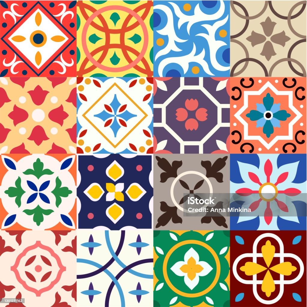 Retro Tiles Vector Vintage Tiles Vector Background Stock Illustration - Download Image Now ...