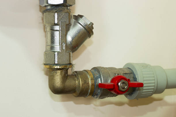 istock connection with plastic and metal pipe with water tap 1301273806