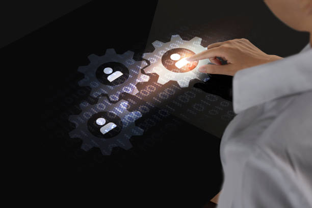 istock Business woman working on the digital screen 1301274490