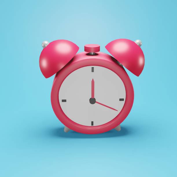 istock 3D rendering alarm clock illustration on blue background. Isolated 3D alarm clock icon. Isolated illustration of 3d alarm clock 1301276530