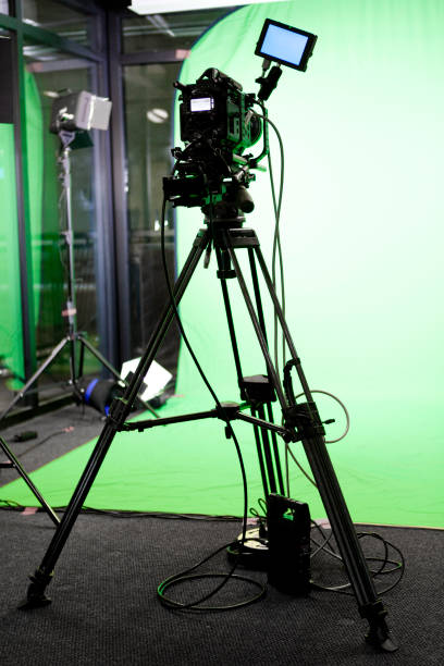 istock Camera and Green Screen on a Film Set 1301276644