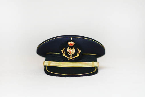 Spanish civil guard uniform cap on a white background