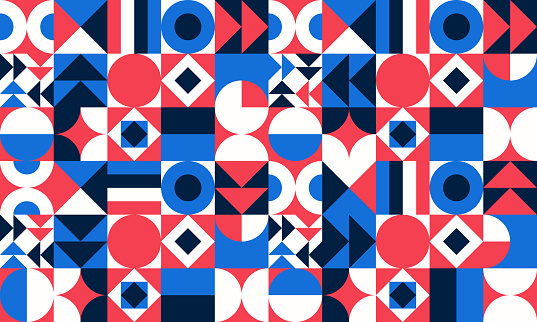 Simple Geometric Color Pattern Simple Geometric Vector Pattern Bright Color Palette Stock Illustration ...