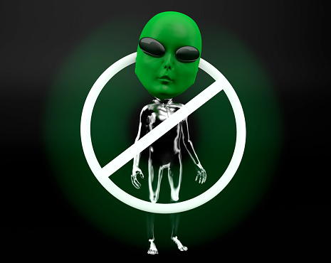 Anti-protest symbol against aliens.