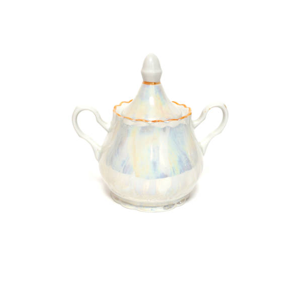 istock Soviet ceramic sugar bowl porcelain isolated on white background 1301292665