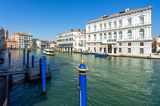 Venice, Italy, September 2020 – View of Palazzo located on the Grand Canal, a contemporary art museum and exhibition center