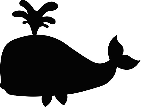 Vector illustration of the silhouette of a whale