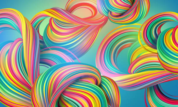 istock digital illustration, abstract red green background with tangled lines and loops, modern colorful horizontal wallpaper 1301295316